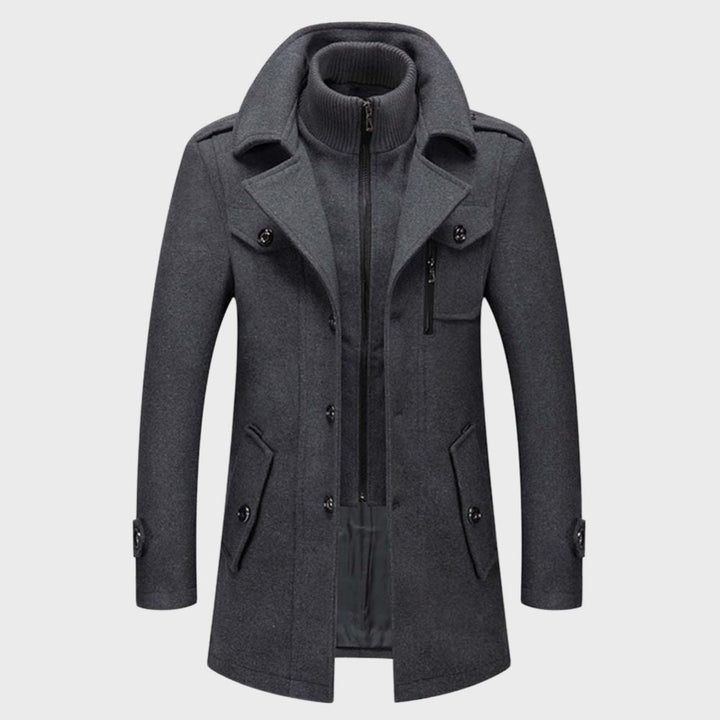 Men's stylish casual winter jacket in dark gray, warm, versatile, and perfect for cold weather fashion.