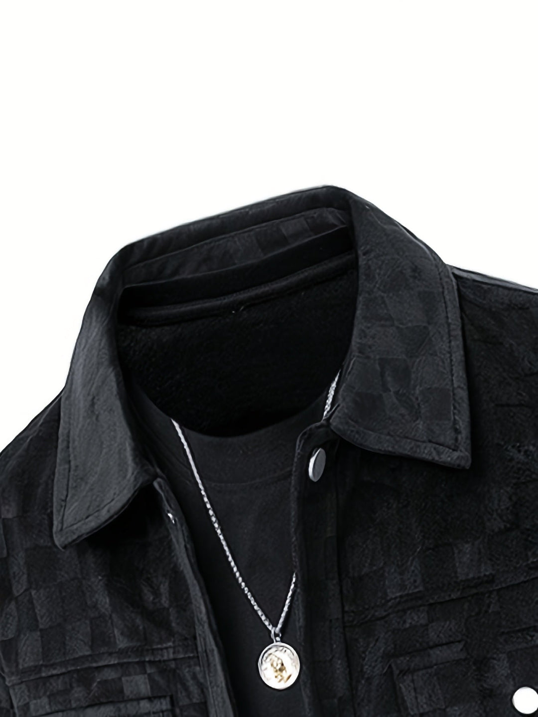 Lightweight & breathable men's checkered jacket. Transitional outerwear with utility pockets & snap cuffs.