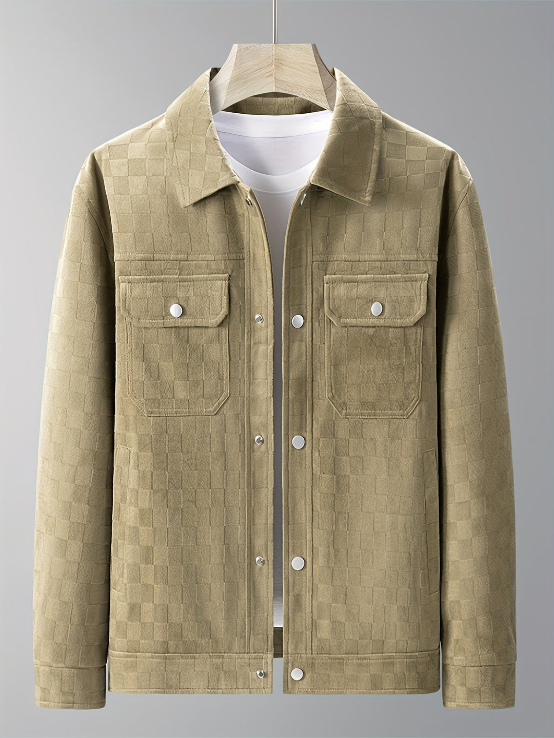 Checkered men's transitional jacket. Modern fit, lightweight, and stylish outerwear for everyday casual wear.
