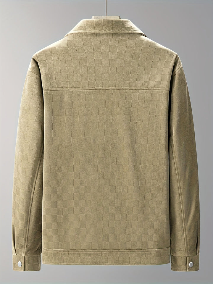 Breathable men's checkered jacket. A stylish & lightweight transitional outerwear piece with a modern fit.