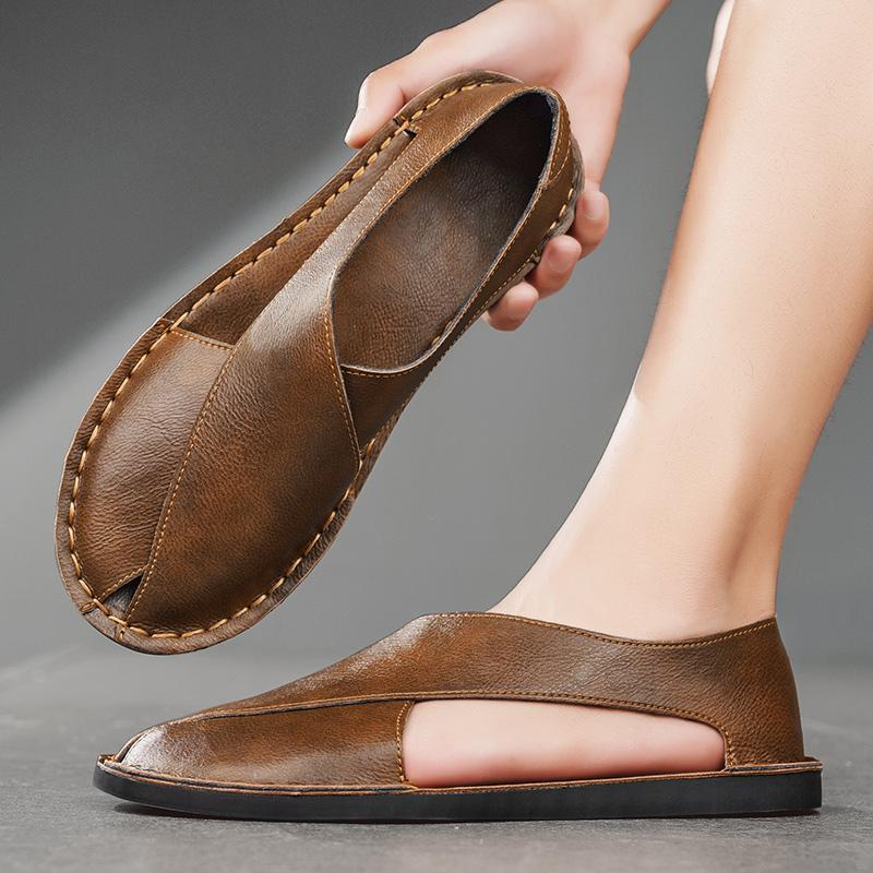 Durable men's comfort cross-strap sandals, premium footwear for active summer days.