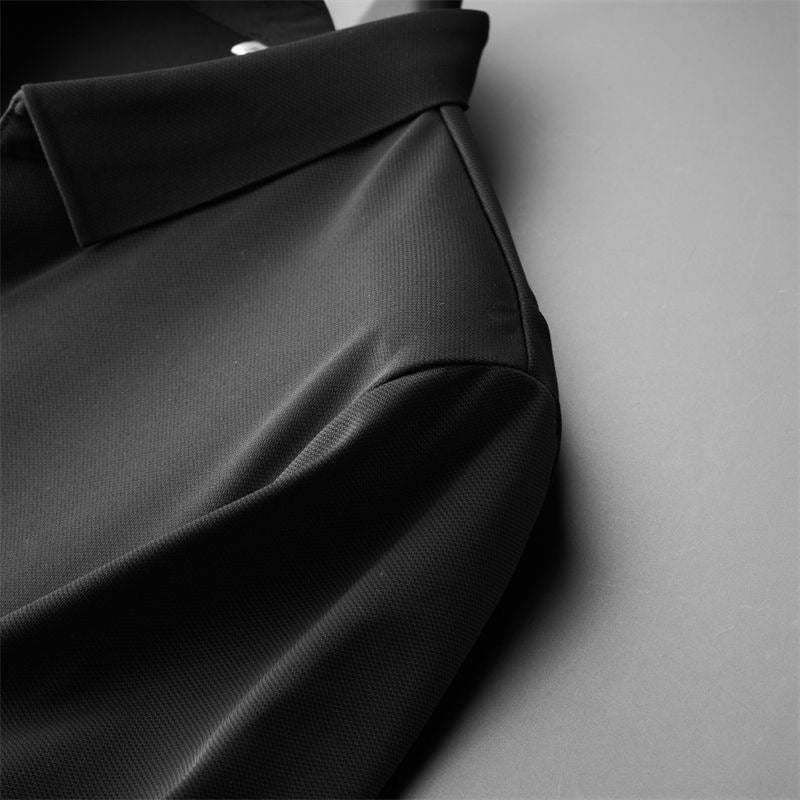 Men's matching set: classic polo shirt & tailored pants. Comfortable, stylish two-piece for modern men's fashion.