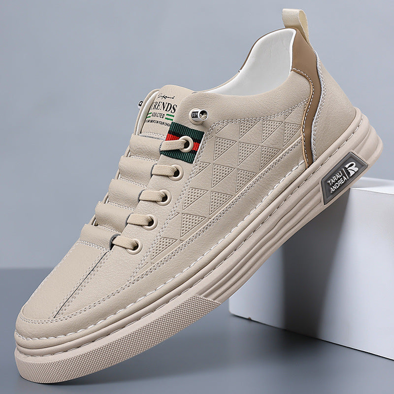 Rear view of men's athletic style comfort sneakers, ideal for supported fit & daily wear.