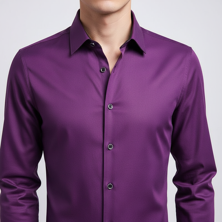Men's comfortable cotton long-sleeve button-down shirt for everyday stylish wear