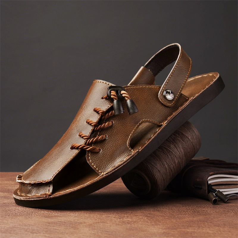 Men's stylish cross-wrap comfort sandals, perfect for summer casual wear and beach outings.