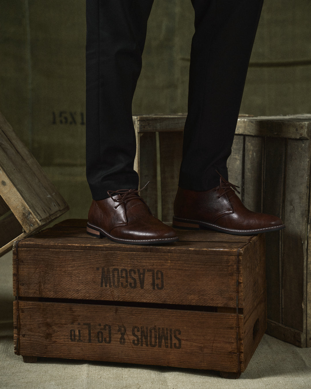 Rugged dark brown leather boots for men, providing everyday comfort and a stylish, durable look.