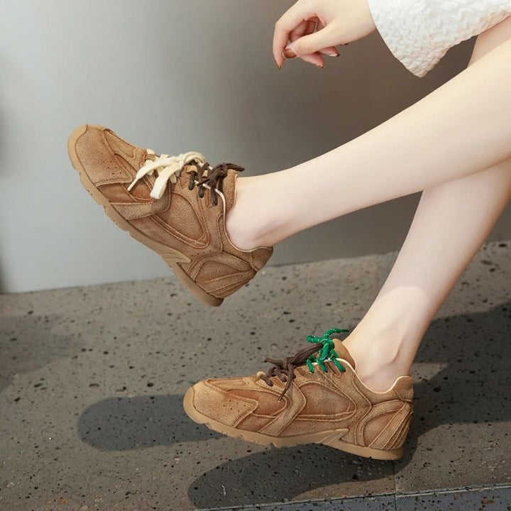 Unique double-lace men's sneakers in a stylish design. Comfortable casual shoes for modern men's fashion.
