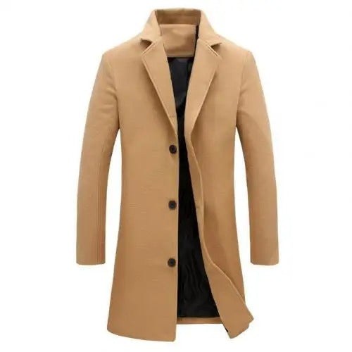 Warm men's winter coat, ideal for cold weather, featuring a classic design and sophisticated style.
