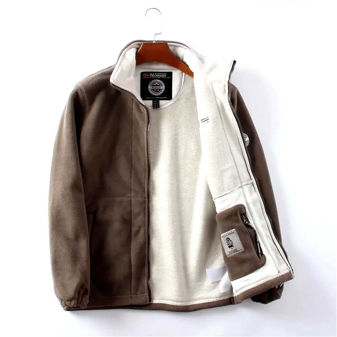 Men's stylish full-zip winter jacket, warm & comfortable for cold weather.