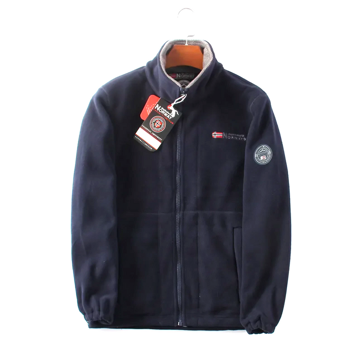 Men's durable & warm full-zip winter jacket, stylish casual outerwear for cold weather comfort.