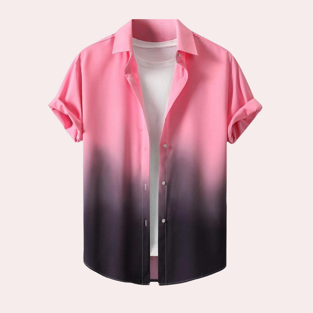 Men's stylish gradient short sleeve DAVIN shirt, perfect for casual summer wear. Comfortable and versatile top.