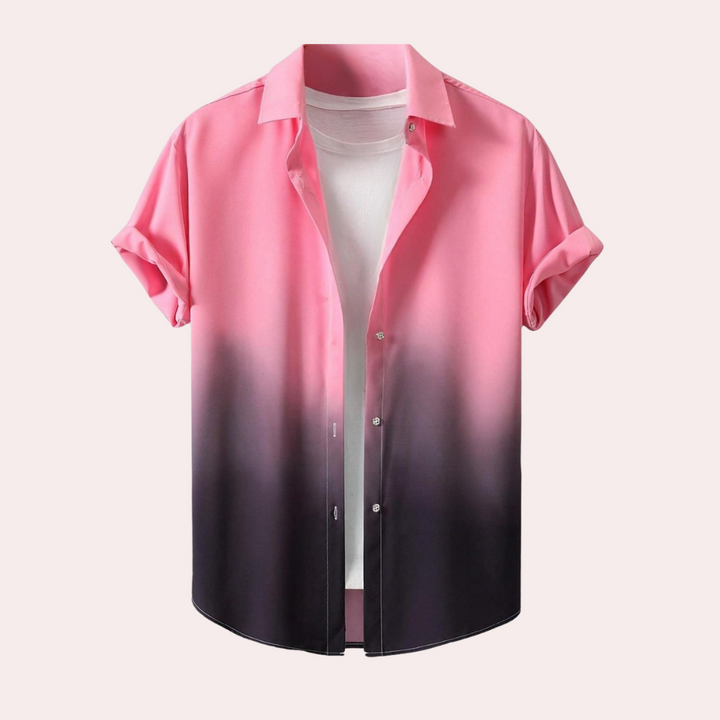 Men's stylish gradient short sleeve DAVIN shirt, perfect for casual summer wear. Comfortable and versatile top.