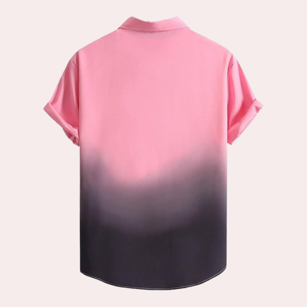 DAVIN men's short sleeve gradient shirt. Effortlessly stylish casual top for summer fashion and versatile wear.