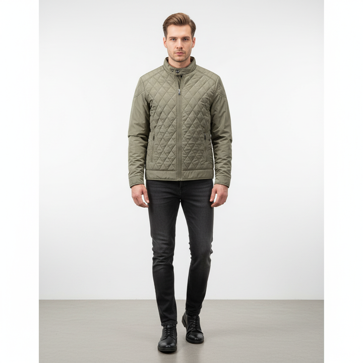 Stylish men's Hubert autumn jacket with a unique diamond pattern, ideal for everyday casual wear