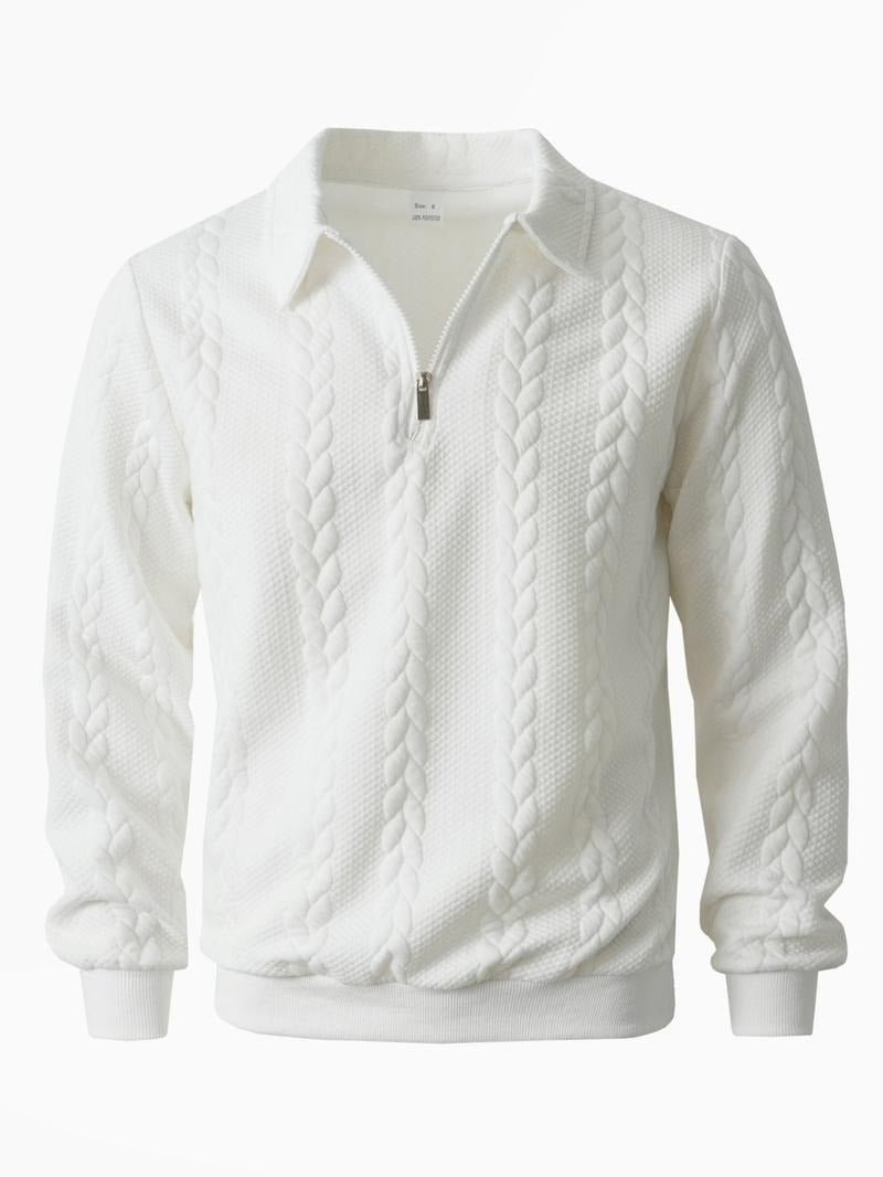 Comfortable men's long sleeve half-zip sweater in a versatile knit for everyday wear & layering.