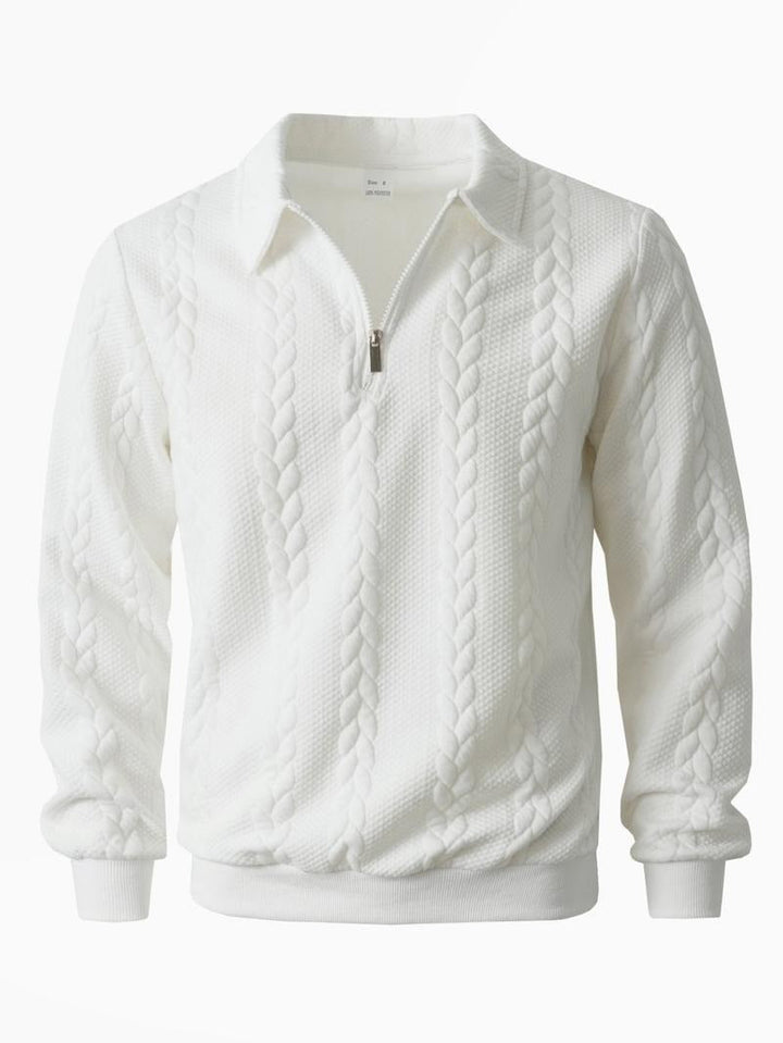 Comfortable men's long sleeve half-zip sweater in a versatile knit for everyday wear & layering.