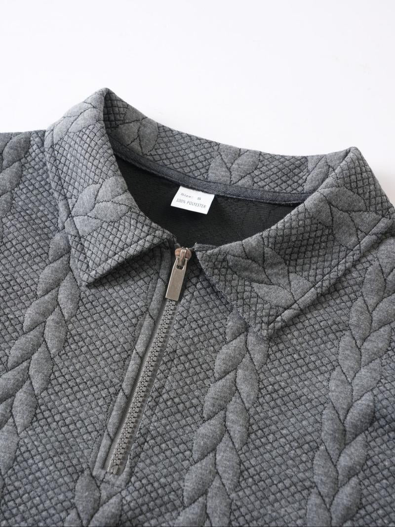Versatile men's half-zip pullover, a comfortable long sleeve sweater for year-round casual fashion.