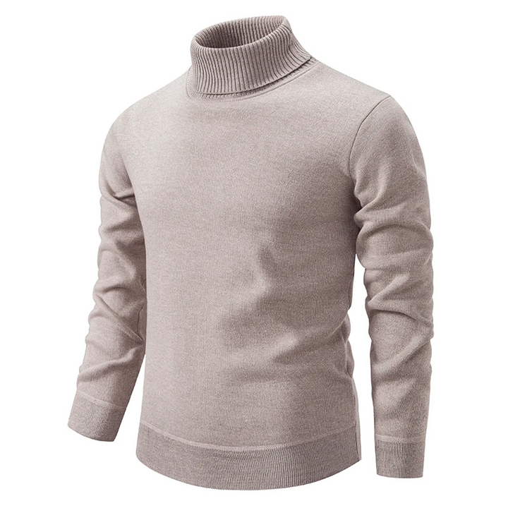 Elegant men's knitwear: a high-neck sweater designed for comfortable and versatile cold-weather layering.