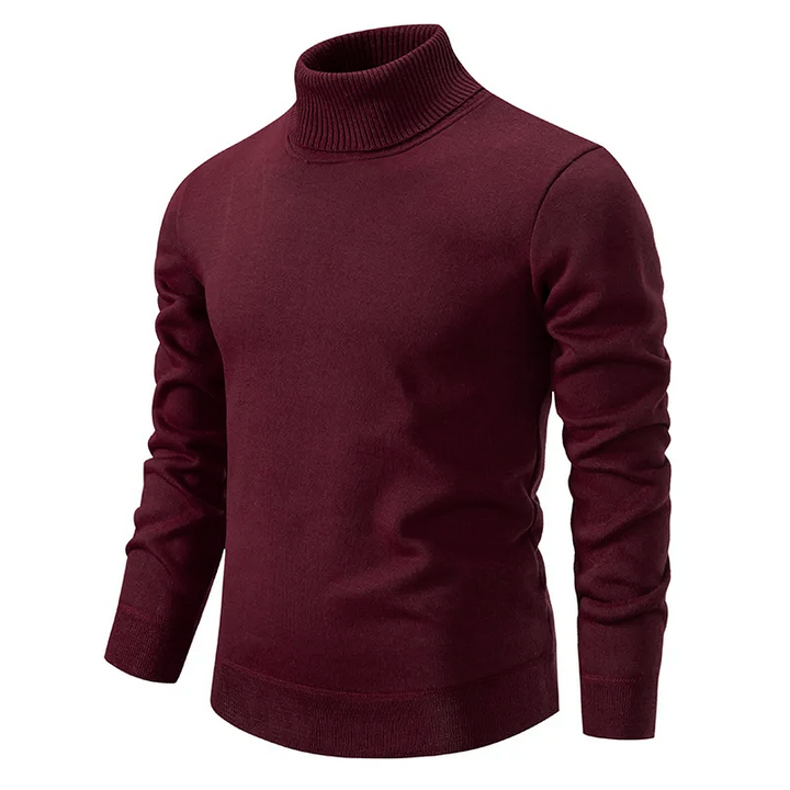 High-neck men's sweater, a staple piece of knitwear for stylish, warm, and casual fall & winter layering.