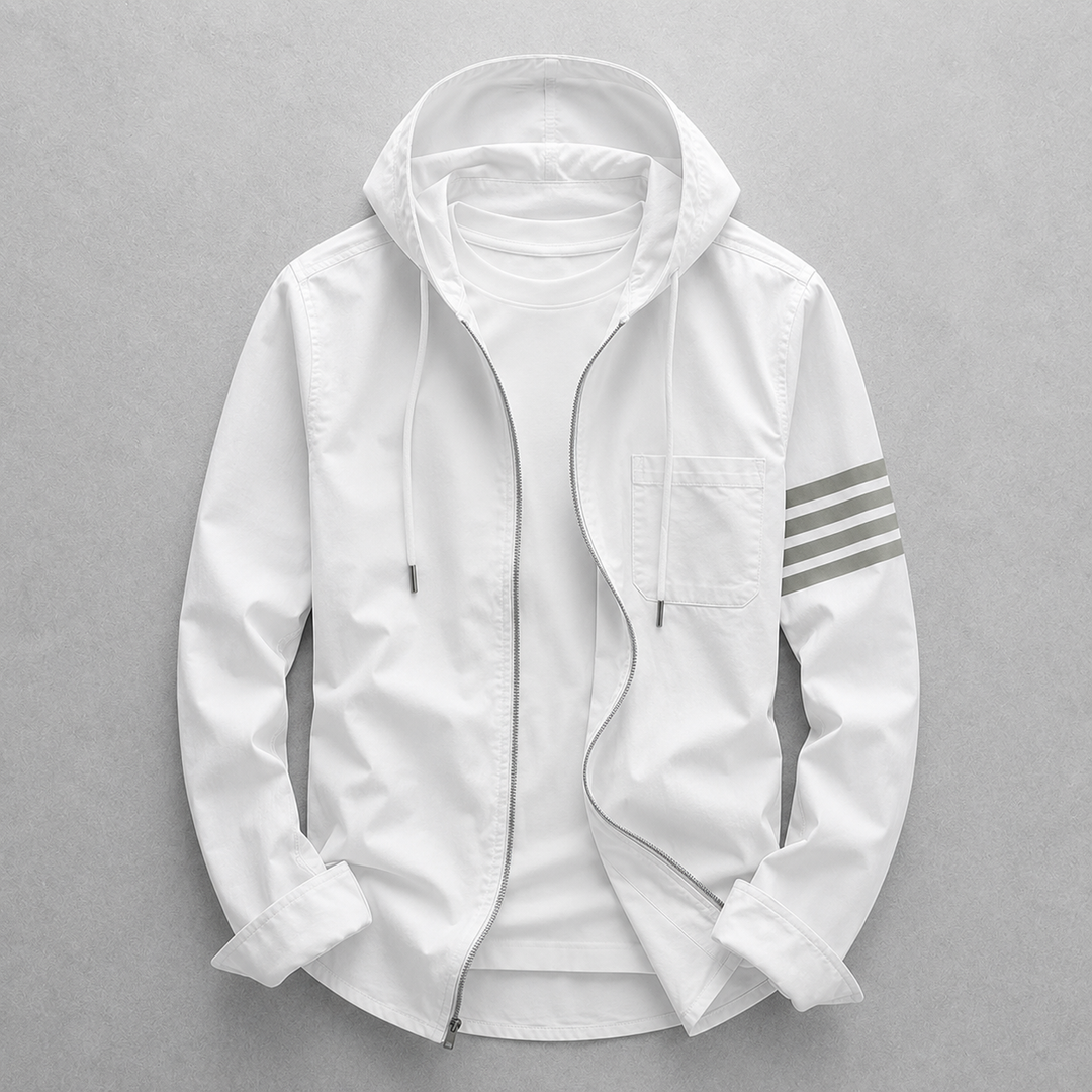 Modern men's casual hooded jacket. Tailored fit ensures style & all-day comfort. Versatile outerwear for men.