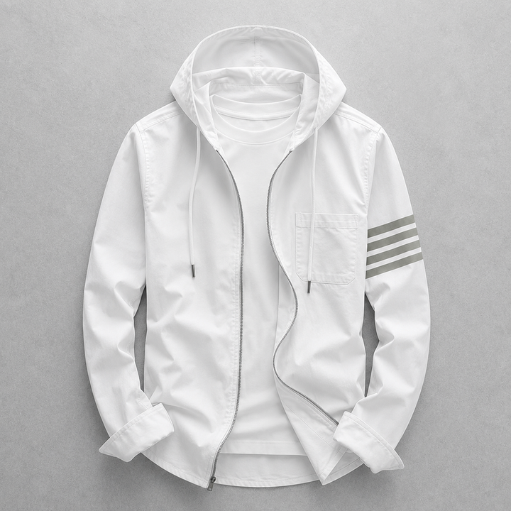 Modern men's casual hooded jacket. Tailored fit ensures style & all-day comfort. Versatile outerwear for men.