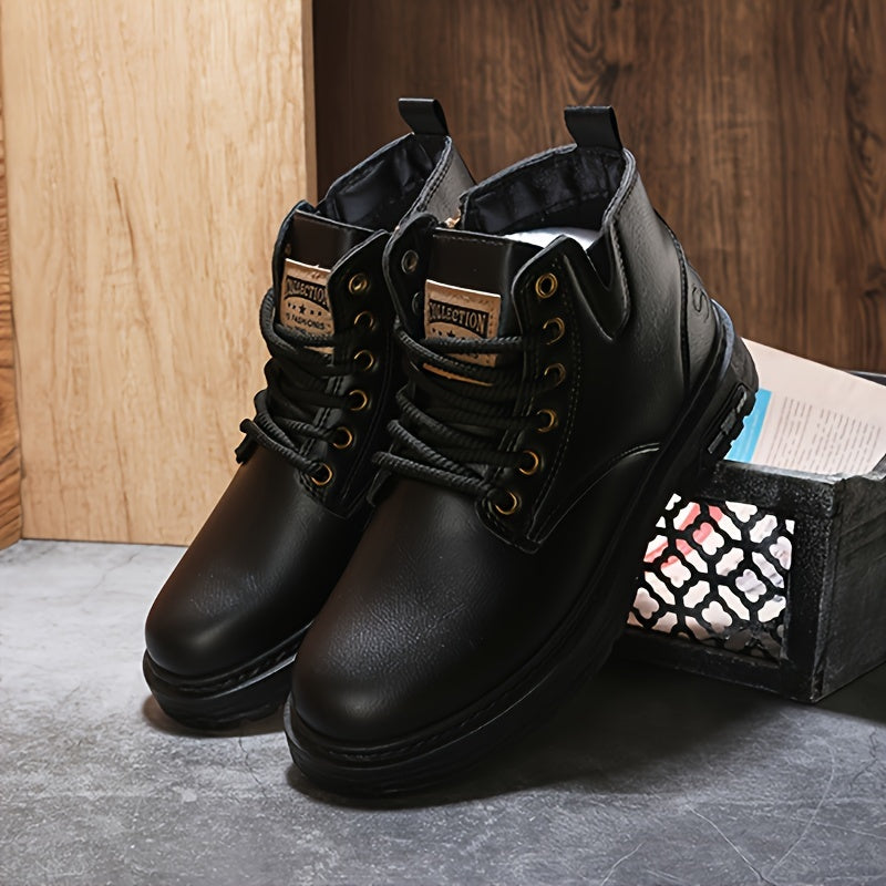 Premium men's stylish lace-up boots with side zipper. Perfect casual or formal footwear for men's fashion.