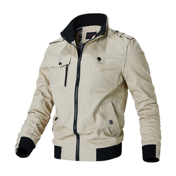 Versatile men's bomber jacket, a lightweight and stylish outerwear piece for modern casual fashion.