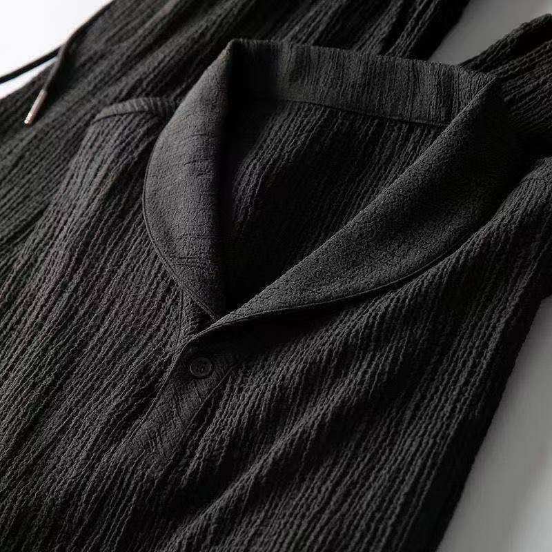 Comfortable men's summer lounge wear. Lightweight two-piece set, ideal for warm weather relaxation.