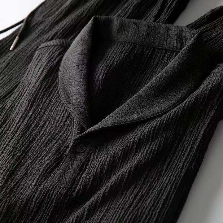 Comfortable men's summer lounge wear. Lightweight two-piece set, ideal for warm weather relaxation.