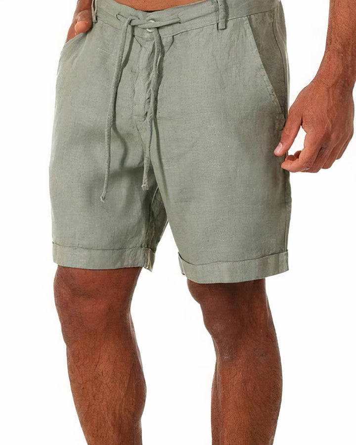 Effortless men's casual linen shorts for summer fashion. Stylish and comfortable for warm weather.