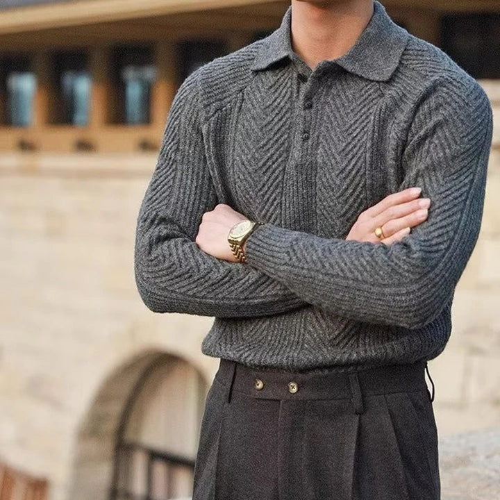 Versatile men's long sleeve polo, a must-have for autumn wardrobes, combining men's style & casual elegance.
