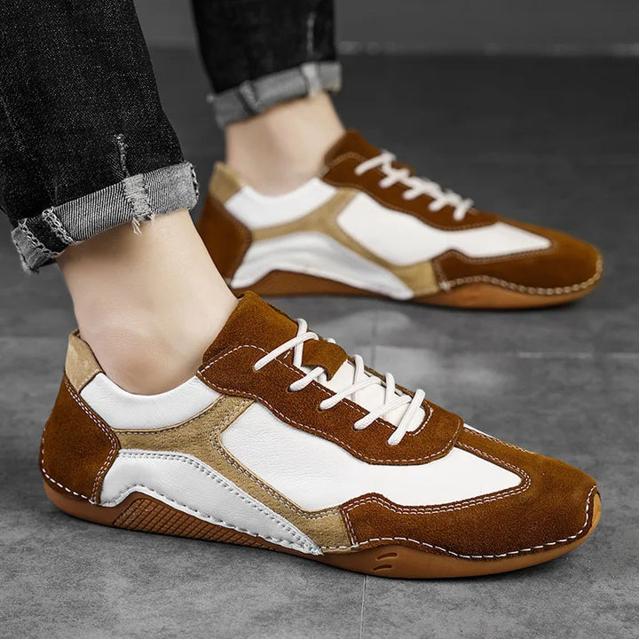 Comfortable men's street style low-top sneakers. Sleek silhouette with a supportive gum sole.
