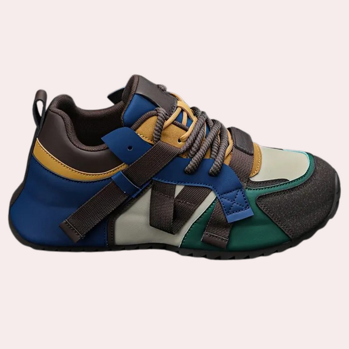 Versatile brown Matteo men's footwear, modern design with anti-slip soles for all-day comfort.