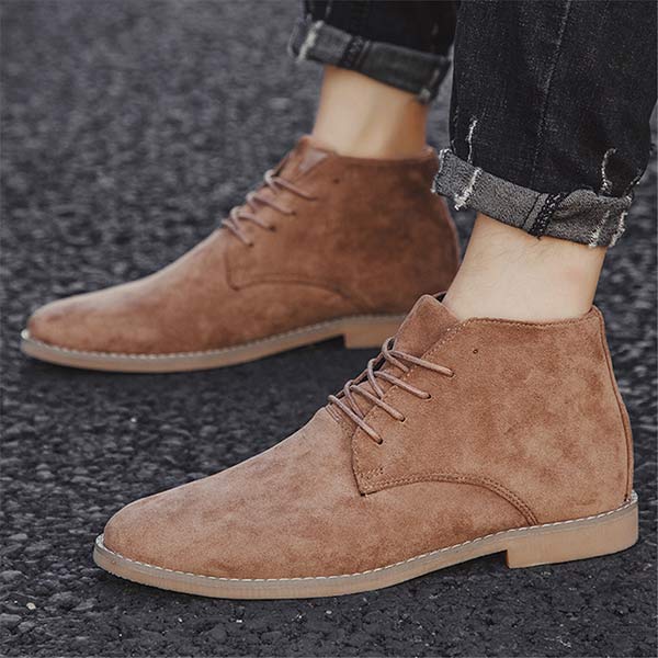 Smart men's mid-top lace-up dress shoes, ideal for elevating any casual or business outfit.