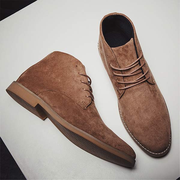 Pair of men's stylish mid-high lace-up casual dress shoes, ready for all-day wear.