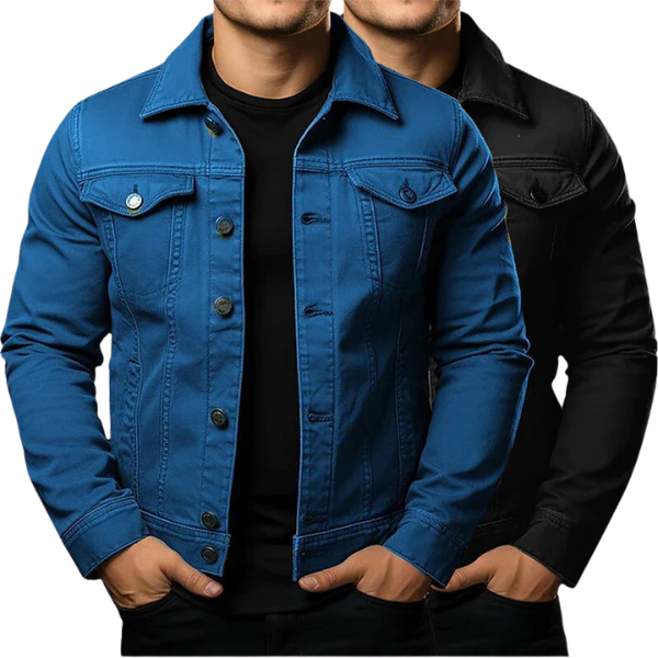 Men's stylish multi-color button-up casual jacket with pockets, perfect for everyday fashion and comfort.
