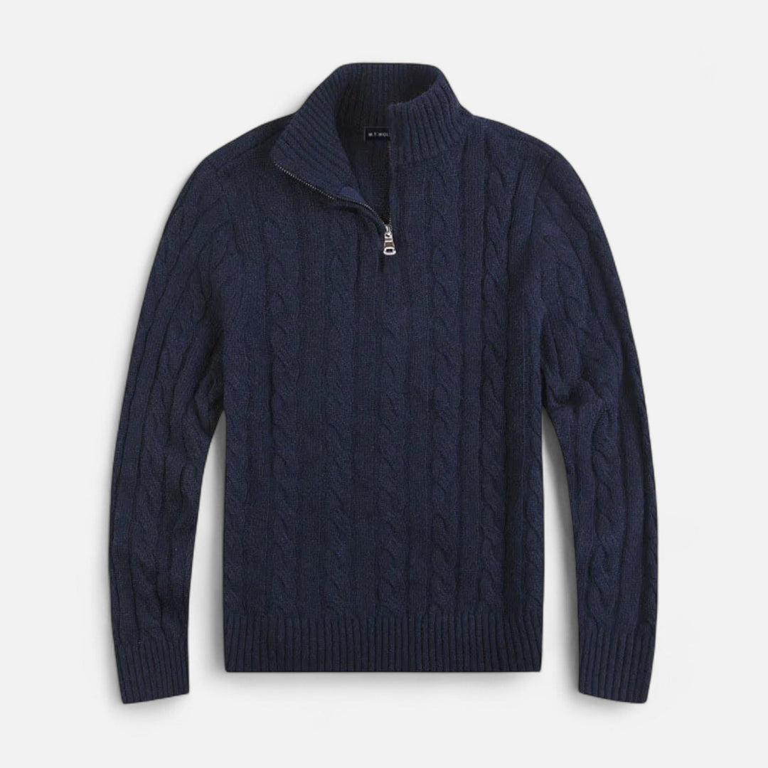 Men's open-front cardigan sweater with a contemporary stylish design.