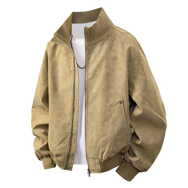 Trendy men's oversized bomber jacket. An essential outerwear piece for a modern streetwear look.