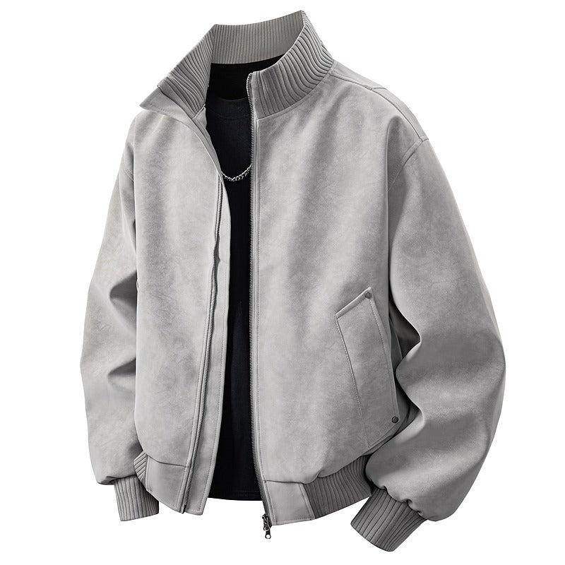 Classic men's bomber jacket, with a relaxed oversized fit, enhancing any streetwear ensemble.