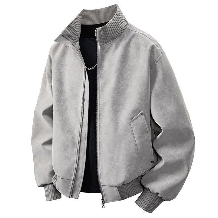Classic men's bomber jacket, with a relaxed oversized fit, enhancing any streetwear ensemble.
