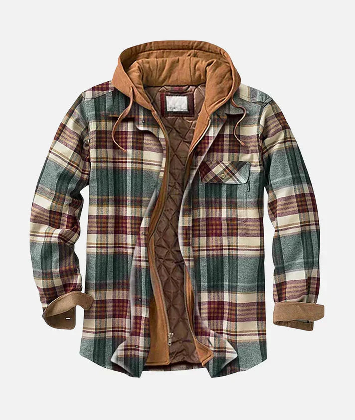 Comfortable men's check pattern vest. Stylish patchwork design, ideal for casual layering outerwear.