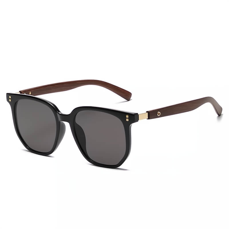 High-quality men's polarized sunglasses with unique wood frames, offering ultimate style & UV protection.