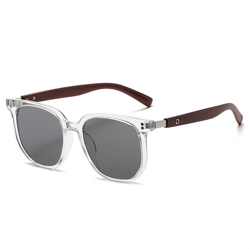 Men's polarized sunglasses with elegant wood frames, providing essential UV protection for stylish everyday wear.
