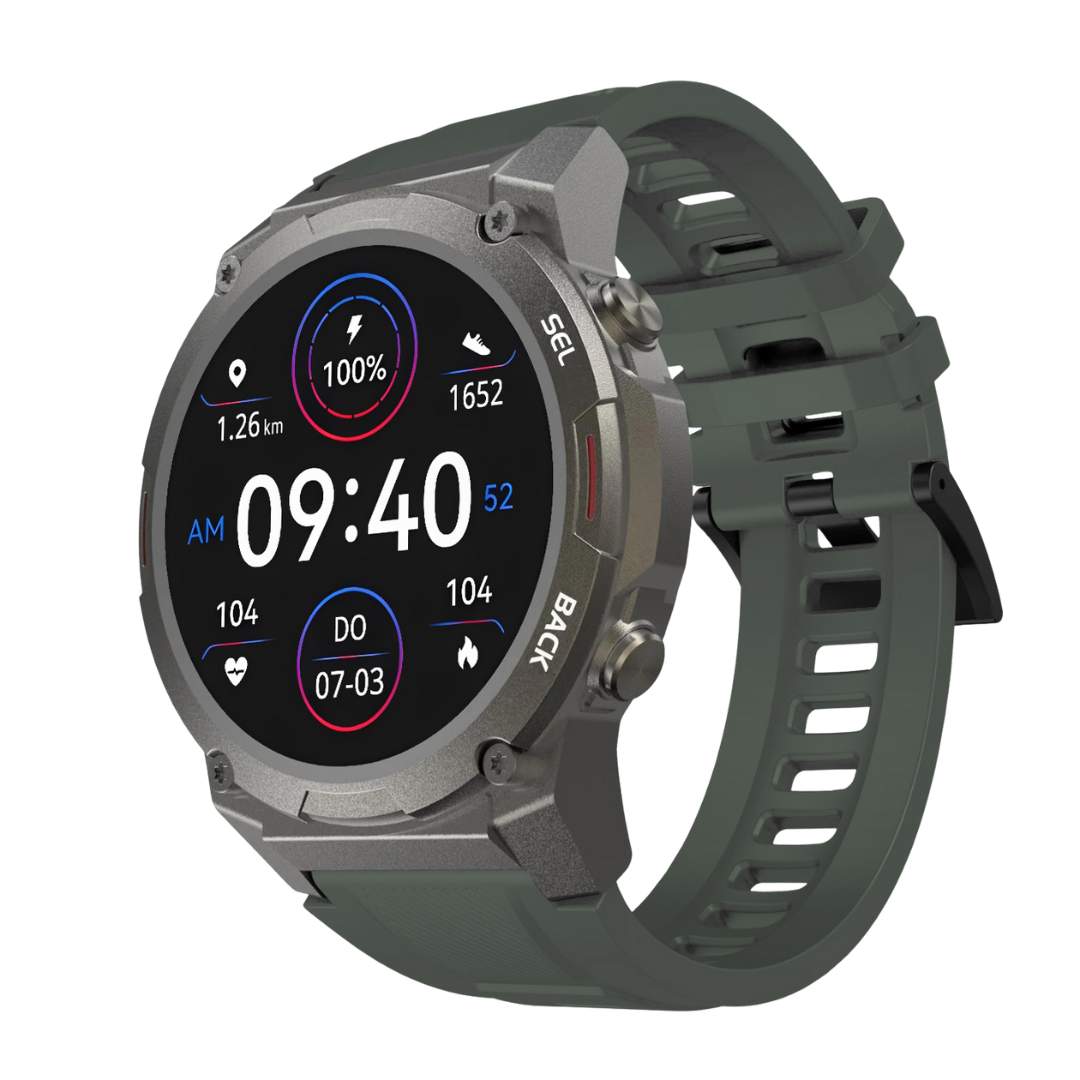 Pulse XR men's waterproof fitness tracker, monitoring health & activities with a sleek digital display.