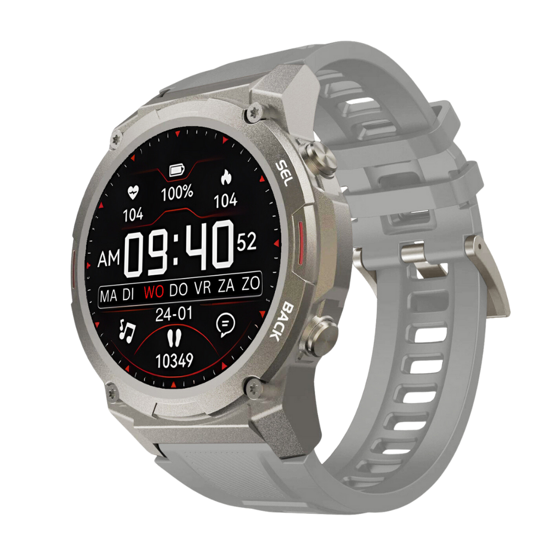Bluetooth-enabled Pulse XR men's smartwatch, a smart device for daily wear with comfortable silicone strap.