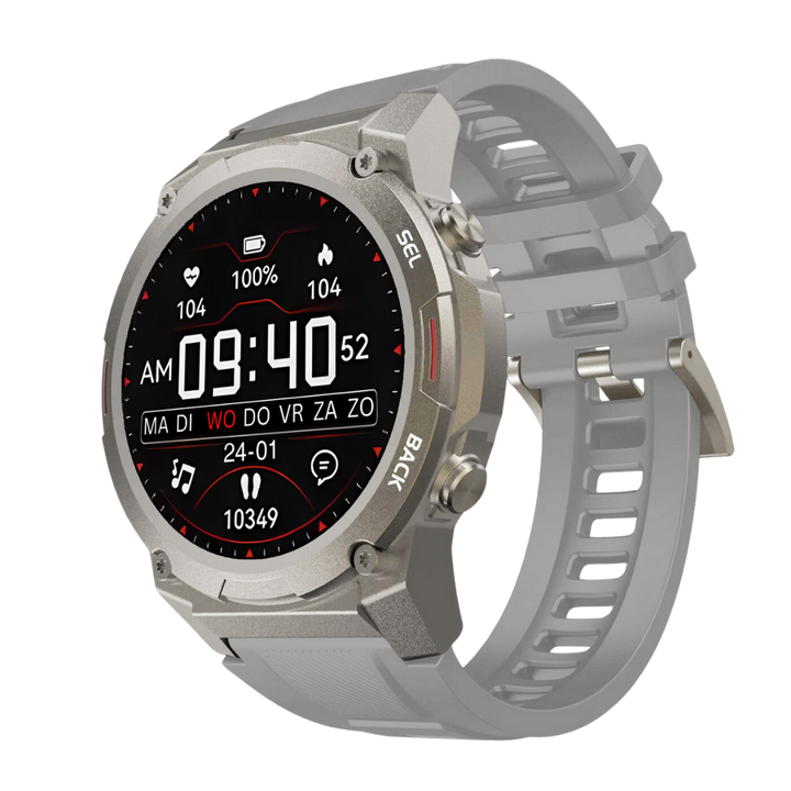 Bluetooth-enabled Pulse XR men's smartwatch, a smart device for daily wear with comfortable silicone strap.