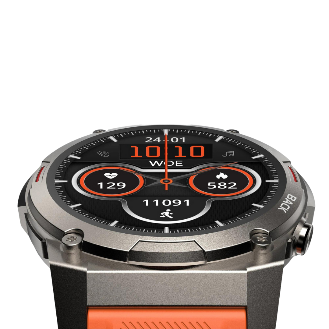 Stylish men's Pulse XR waterproof smartwatch with durable silicone strap, perfect for any active man.