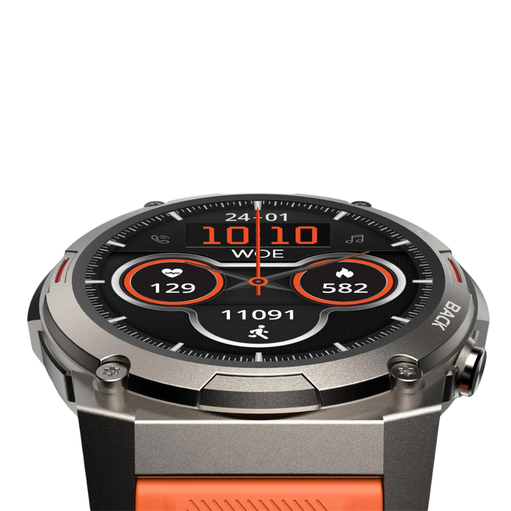 Stylish men's Pulse XR waterproof smartwatch with durable silicone strap, perfect for any active man.