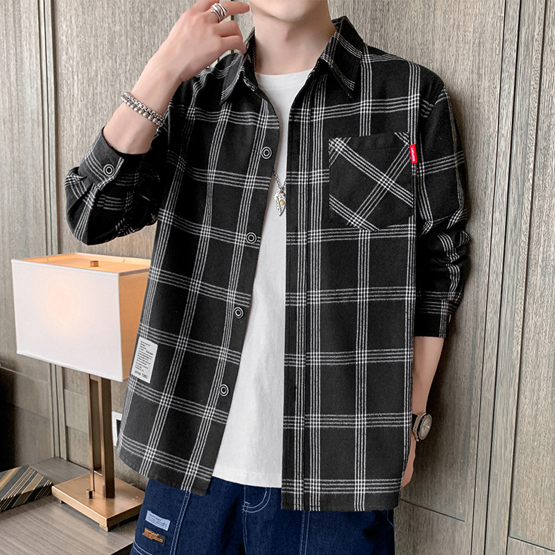 Men's stylish red and black plaid flannel shirt, perfect for casual everyday comfort and classic style.