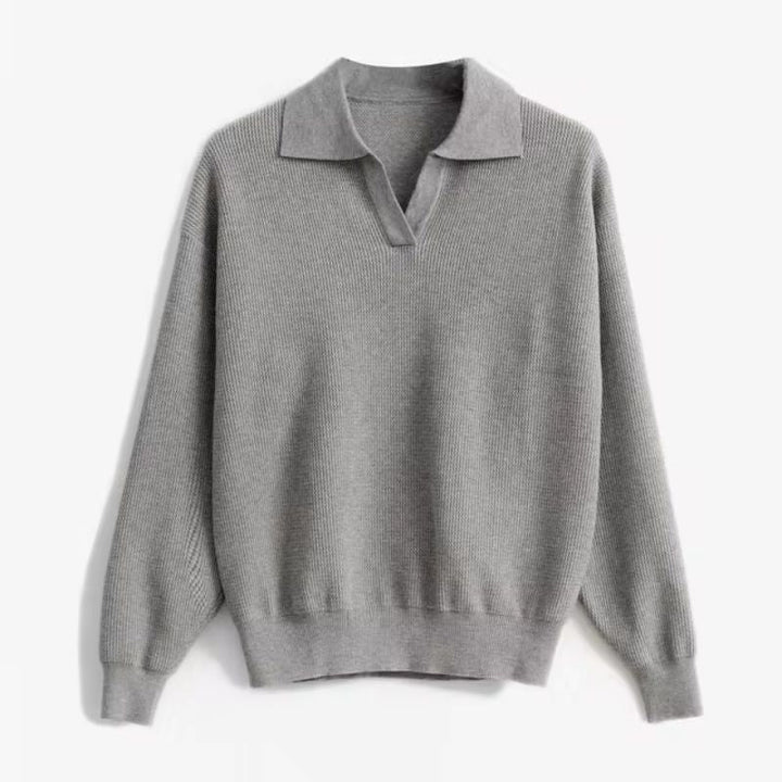 Men's stylish relaxed fit pullover sweater with unique collar; comfortable long sleeve top for fall fashion.